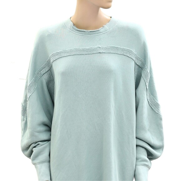 Free People Taylor Sweatshirt Tunic Top Oversized Solid Slouchy Cotton XS 275950 - Picture 2 of 4